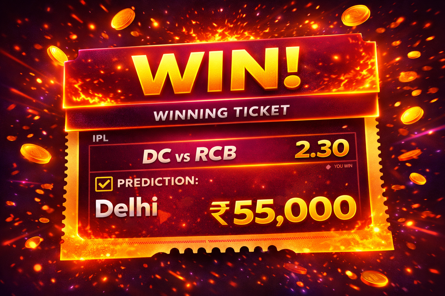Cricket prediction ticket